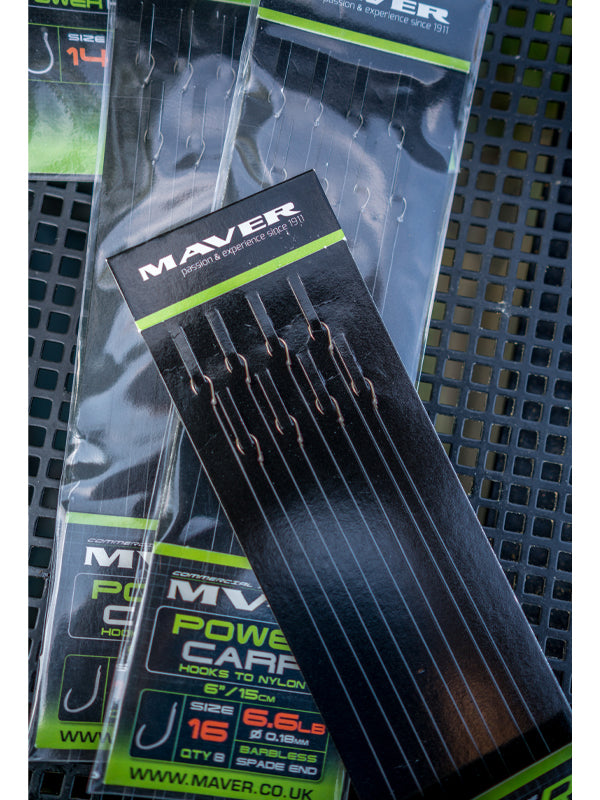 Maver - MV-R Power Carp Hooks to Nylon