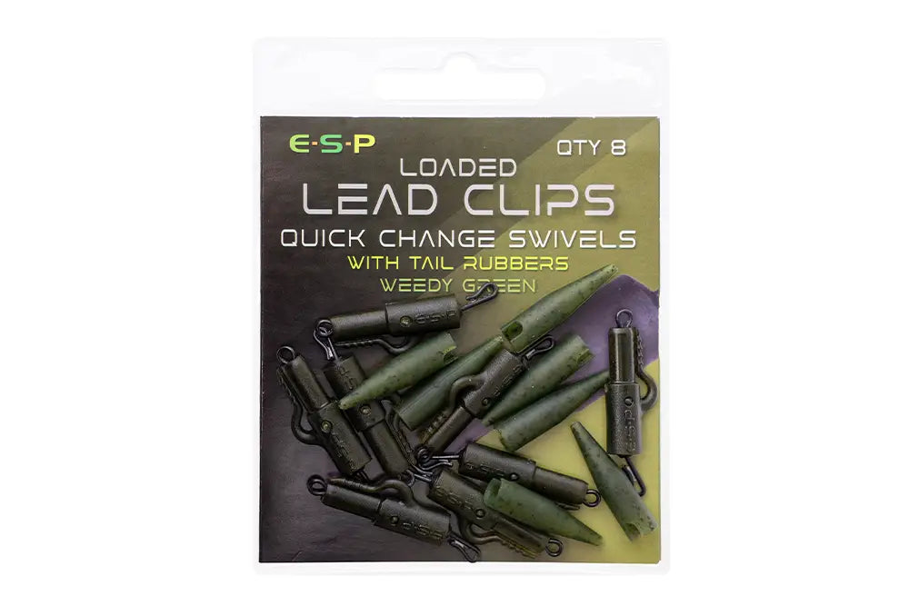 E.S.P - Loaded Lead Clips Quick Change Swivels ( WEED GREEN )