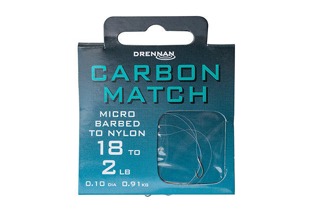 Drennan Carbon Match Hook to Nylon Size 18 to 2lb