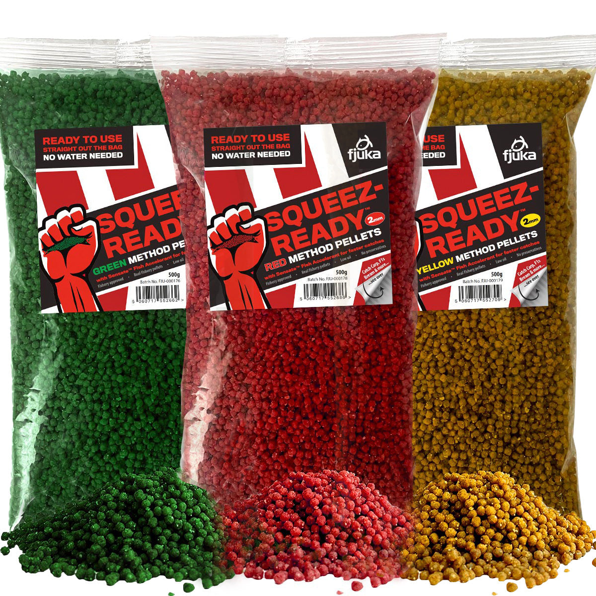 Fjuka - 2mm Squeez-Ready Coloured Method Pellets 500g