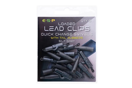 E.S.P - Loaded Lead Clips Quick Change Swivels ( SILT GREY )