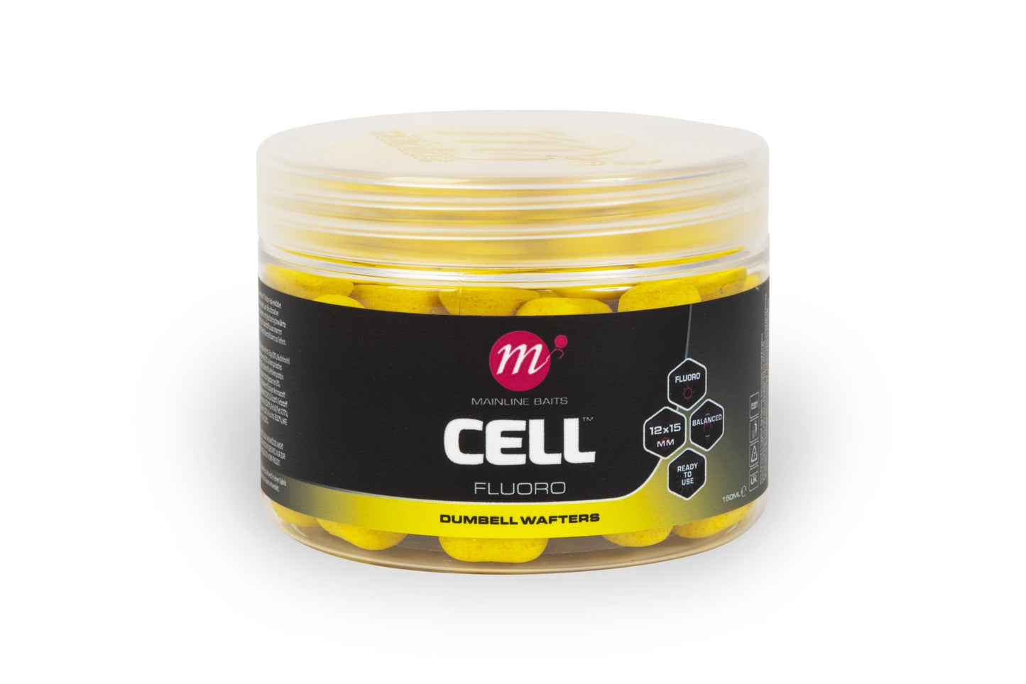 Mainline - Cell Fluoro Dumbell Wafters - 12 x 15mm - Yellow