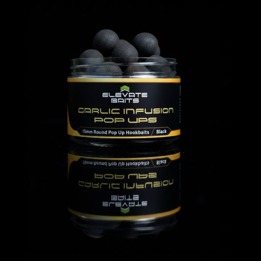 Elevate Baits - Garlic Infusion 15mm Black Pop Up Hookbaits