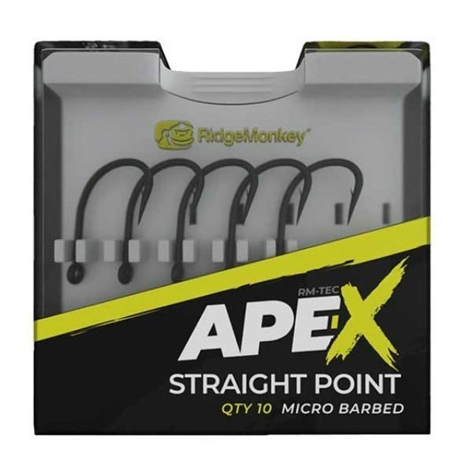 RidgeMonkey - Ape-X Straight Point Hooks Micro Barbed