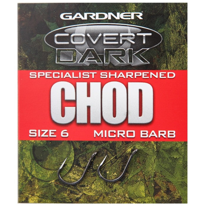 Gardner - Covert Dark Specialist Sharpened Chod Barbed Hooks