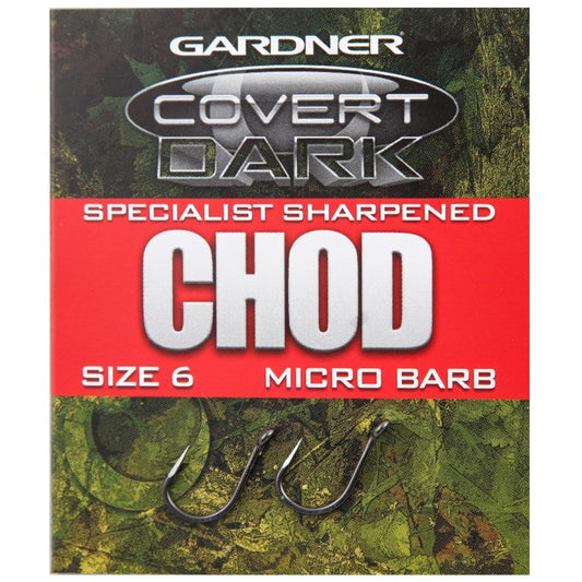 Gardner - Covert Dark Specialist Sharpened Chod Barbed Hooks