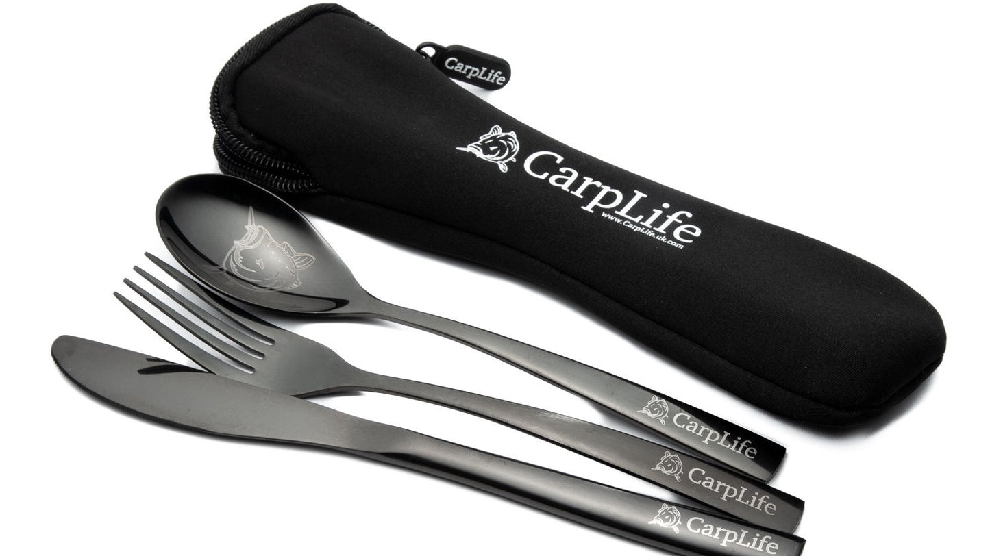 Carp Life - Black Etched Stainless Steel Cutlery Set