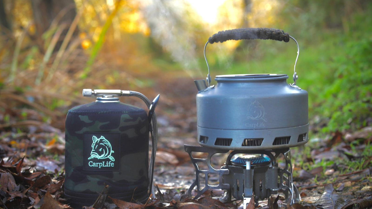 Carp Life - Camo Gas Canister Cover & Spoon
