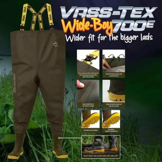 Vass - Tex 700E  Wide Boy Edition Chest Waders Size 8 / 42
