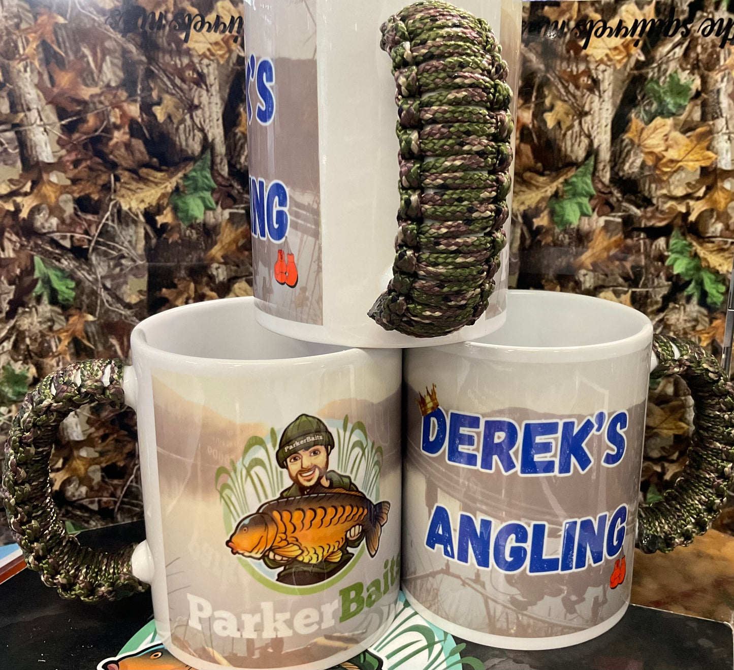 Derek's Angling & Parker Baits - Paracord Handle Mugs