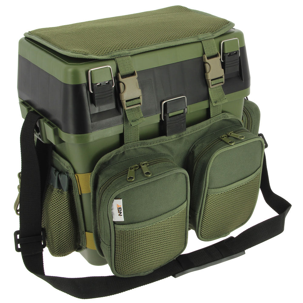 NGT - Green Seat Box With Rucksack Overwrap