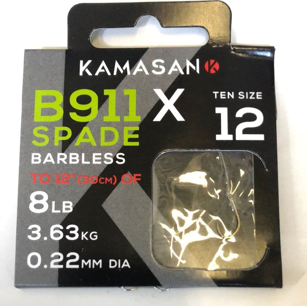 Kamasan - B911 X Spade Barbless Hooks to Nylon