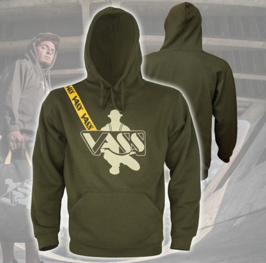 VASS - Classic Printed Khaki Edition Fishing Hoodie with Yellow Print Strap