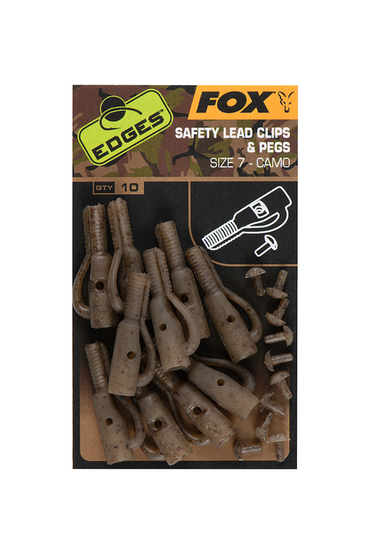 Fox - EDGES™ Camo Safety Lead Clip & Pegs (Size 7)