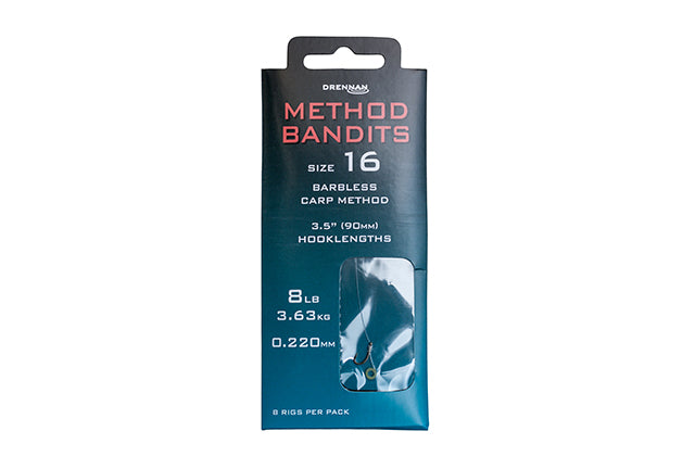 Drennan - barbless carp method hooklengths / pushstop